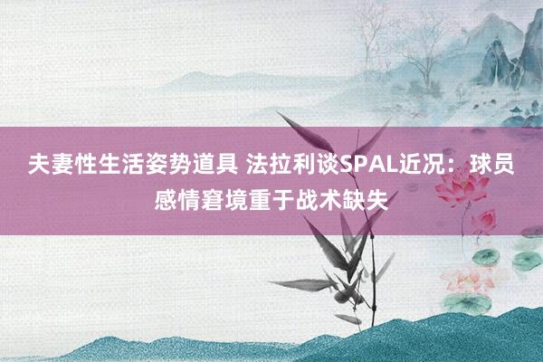 夫妻性生活姿势道具 法拉利谈SPAL近况：球员感情窘境重于战术缺失