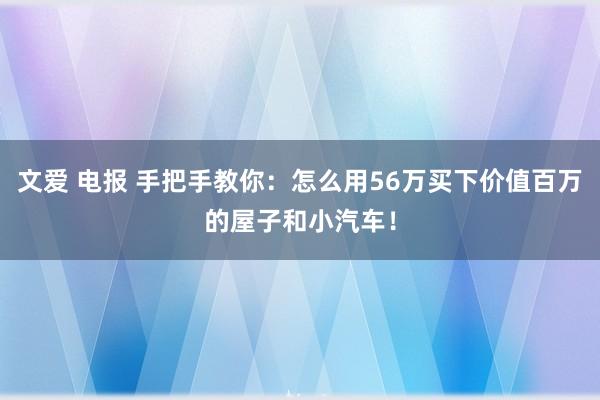 文爱 电报 手把手教你：怎么用56万买下价值百万的屋子和小汽车！
