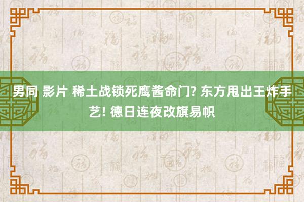 男同 影片 稀土战锁死鹰酱命门? 东方甩出王炸手艺! 德日连夜改旗易帜