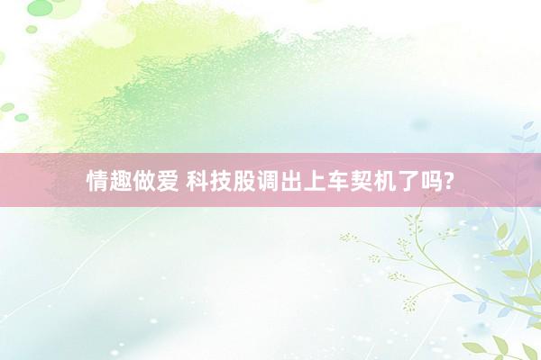 情趣做爱 科技股调出上车契机了吗?