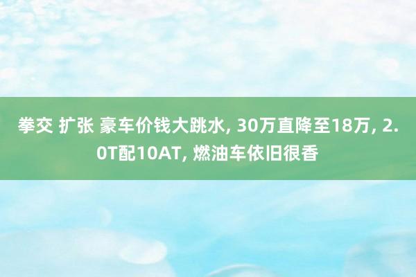 拳交 扩张 豪车价钱大跳水, 30万直降至18万, 2.0T配10AT, 燃油车依旧很香