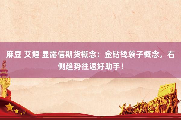 麻豆 艾鲤 显露信期货概念：金钻钱袋子概念，右侧趋势往返好助手！