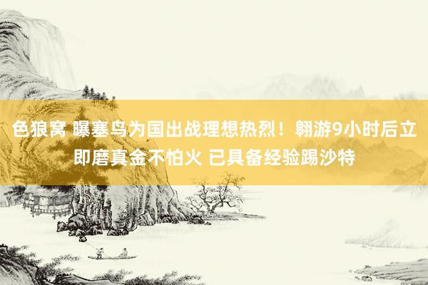 色狼窝 曝塞鸟为国出战理想热烈！翱游9小时后立即磨真金不怕火 已具备经验踢沙特