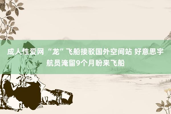 成人性爱网 “龙”飞船接驳国外空间站 好意思宇航员淹留9个月盼来飞船