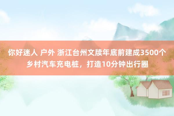 你好迷人 户外 浙江台州文牍年底前建成3500个乡村汽车充电桩，打造10分钟出行圈